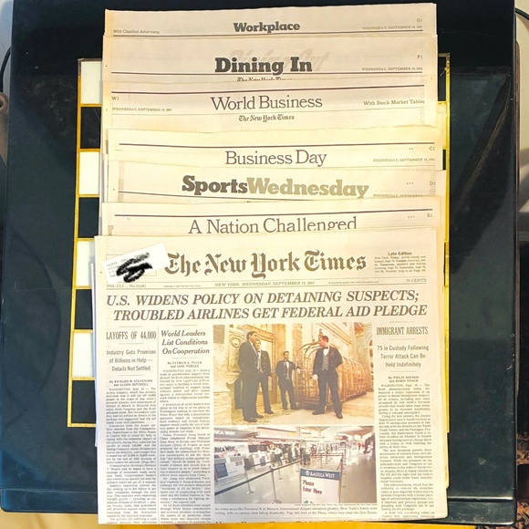 9/19/2001 edition NYT - Picture 2 of 7